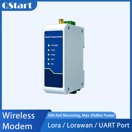 LoRa or Lorawan Wireless Modem DIN Rail Mounting Wireless DTU UART Connector Max 1W(30dBm) Power